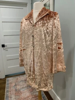 Abrigo Columpio Vintage Valerie Stevens Separados Albaricoque Terciopelo Triturado - Forrado - XL Foto 1 de 4