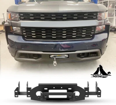 Modular Front Bumper Built-In Winch Plate Kit For 2019-2025 Chevy Silverado 1500 Foto 1 de 4