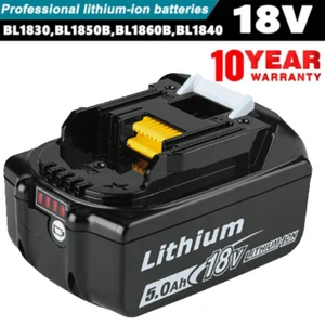 Battery For Makita Genuine BL1860B BL1850B BL1840B 18V Li-Ion 5.0Ah - Picture 1 of 12