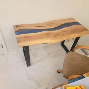 Epoxy Resin Dining Table Top Acacia Wood Table Home Decor Live Edge Table - Picture 1 of 5