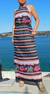 VINTAGE  Susan Parsons Sydney  1960s-70s Original  Bohemian Retro Glamour Dress - Picture 1 of 6