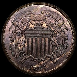 Pieza de 2 centavos 1864 J5529 - Imagen 1 de 2