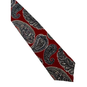 Vintage Spenser Lowe Red Paisley Silk Necktie - Picture 1 of 3