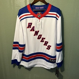 NWT Men's Large Fanatics Breakaway NHL New York Rangers White Jersey Blank Back - Picture 1 of 4