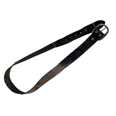 Cinturón con hebilla grabado occidental cosido bordado cuero gamuza tachonado y2k de colección Foto 1 de 4