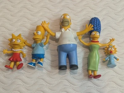 Lote de 5 figuras flexibles Bart Homer Maggie Lisa 2000 de la familia Simpson usadas en excelente estado Foto 1 de 4