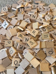 Scrabble Fliesen 3 Pfund - Holzfliesen (gemischt - Vintage/Modern) Kunsthandwerk - Bild 1 von 3