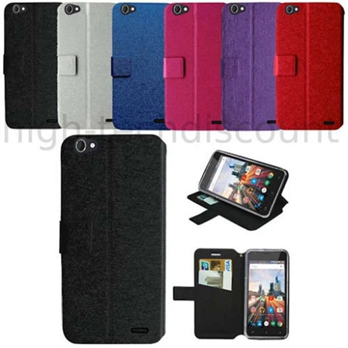 Housse etui coque portefeuille pour Archos 50 Helium Plus + verre trempe - Photo 1/1