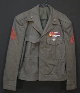 Sargento Chaqueta Vandergrift Cuerpo de Marines USMC Guerra de Corea - Servicio Decorado - Imagen 1 de 11