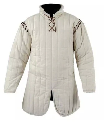 Conjunto de armadura de caballero Gambesón medieval ropa medieval SCA HEMA LARP acolchado Foto 1 de 4