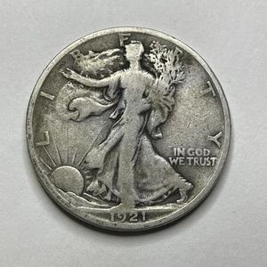 Semi-Key Date 1921-S Liberty Walking Half Dollar Fine Coin - 51051 - Picture 1 of 22