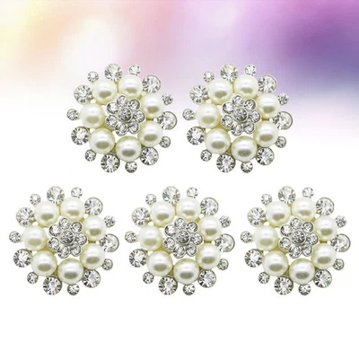  5 Pcs Sewing Buttons Rhinestone Craft Pearl Buckle Wedding Dress - Image 1 of 4