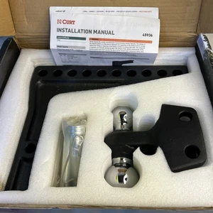 CURT 45936, 2” Deep-Drop Adjustable Trailer Hitch Ball Mount w/ Dual Ball 15K - Picture 1 of 20