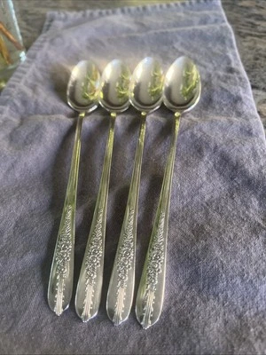 Juego de 4 cucharas de té heladas Royal Rose 1939 plato de plata nobleza Foto 1 de 4