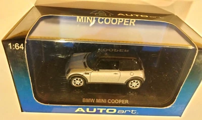 Autoart BMW Mini Cooper techo plateado/negro 1:64 NUEVO Foto 1 de 4