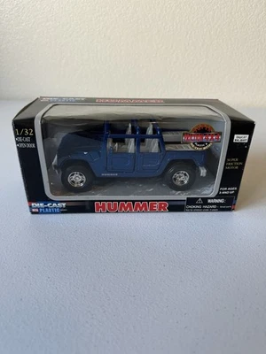 Vintage Die-Cast With Plastic & Metal Hummer Blue 1/32 Scale Open Door 4x4 Boxed - Image 1 of 4