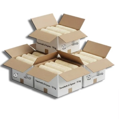 SUNWOOD Tronchetti da ardere in legno pressato di Ayous 50 kg, 5 scatole x 10 kg