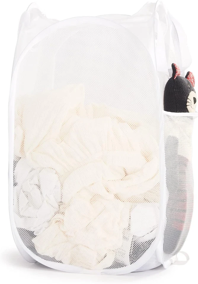 Smart Design Collapsible Pop-Up Laundry Hamper Mesh Basket Clothes Toys Clothing - Image 1 of 4