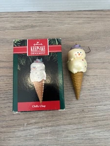 Vintage Hallmark Ornament 1991 Chilly Chap Ice Cream Cone - Foto 1 di 7