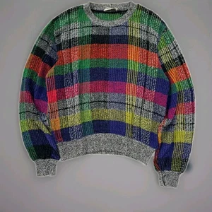 Vintage Puro 80s MISSONI Pullover Unisex Multicolor Baumwolle/Leinen Rundhals Gr. S/M - Bild 1 von 5