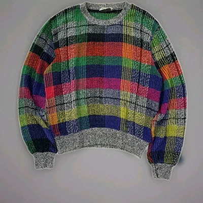 Vintage Puro 80s Missoni Pulóver Unisex Multicolor Algodón / Lino Redondo T. S/M - Imagen 1 de 4