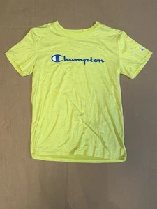 Maglietta Champion ragazzo media manica corta gialla logo Spellout t-shirt vestibilità asciutta - Foto 1 di 7