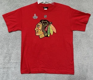 Chicago Blackhawks Shirt Herren L rot 2010 Stanley Cup Champions Reebok 19 Zehen - Bild 1 von 8