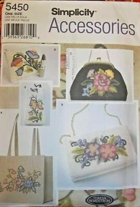 Simplicity 5450 Pattern UNCUT Purse Evening Bags Accessories Crewel Embroidery - Picture 1 of 2