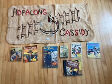 Hopalong Cassidy Hooked Rug & Book Vintage Antique Americana Western Collectible