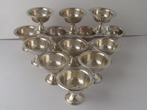 Antique Sterling Silver Ice Cream Dishes sold individually Cover