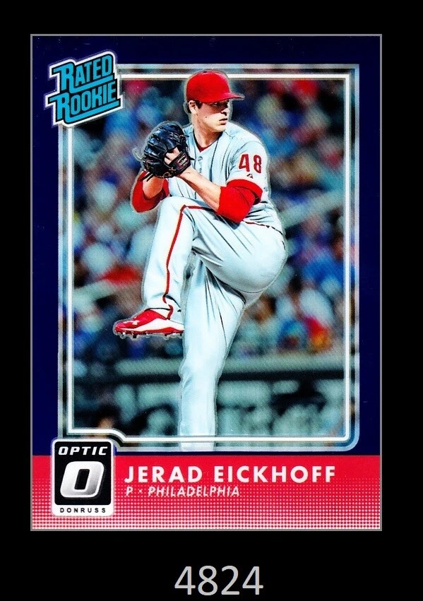 2016 PANINI DONRUSS OPTIC PURPLE REFRACTOR RATED ROOKIE JERAD EICKHOFF PHILLIES - Image 1 of 1