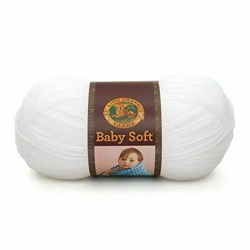 Lion BRAND Baby Soft White Yarn 3 Skeins 5 Ounces Each