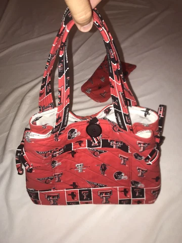 ORIGINALLY MADE!! Texas Tech Red Raiders Quilted Padded Purse W/Extra Pouch Sock Cover