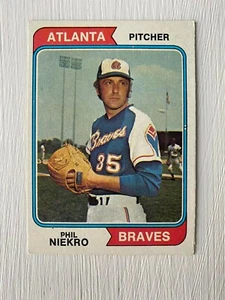 PHIL NIEKRO 1974 TOPPS #29 CARD HIGH GRADE ATLANTA BRAVES FREE SHIP - Picture 1 of 2