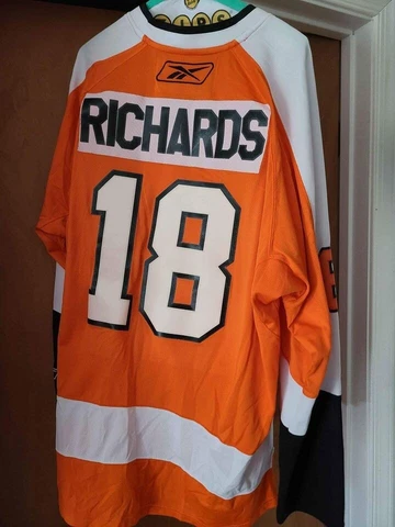 Mike Richards #18 Philadelphia Flyers Reebok Hockey Captain Jersey NHL XL *Used* Cover