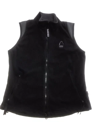 Chaleco polar Sierra Designs vintage para mujer L negro gris bloque de color cremallera completa Y2K Foto 1 de 4