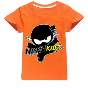 NINJA KIDZ Niños Informal Algodón Camiseta Niños Niñas Verano Mangas Cortas Camiseta Prendas para el torso - Imagen 1 de 26
