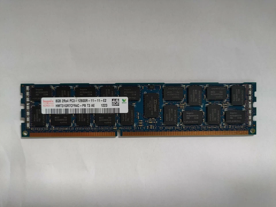 HYNIX 8GB 2Rx4 PC3-12800R DDR3-1600 ECC Registered 1.5V RDIMM HMT31GR7CFR4C-PB - Image 1 of 1