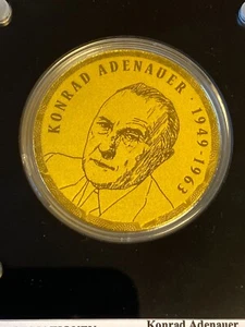 Feingoldmünze 999 Konrad Adenauer 1/200 OZ incl. Zertifikat - Bild 1 von 3