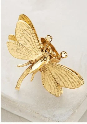 Anillo Libélula Raro Anthropologie 2a Nuevo con Etiquetas Talla Única Foto 1 de 4
