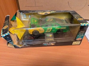 1996 NASCAR Chad Little #23 John Deere Car Diecast Coin Bank Racing Car w/Key - Picture 1 of 7