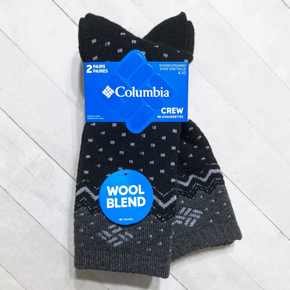 Columbia Wool Blend Crew Socks 2 Pairs Womens Warm Thick - Image 1 of 1