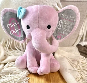 Personalized elephant, Personalized gift, baby shower gift, newborn gift. - Picture 1 of 4