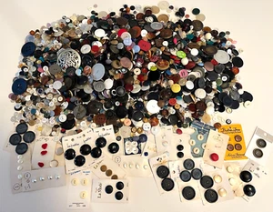 6+ POUND LOT ASSORTED BUTTONS-VTG to NOW MULTI COLOR SHAPE/SIZE/MATERIAL - Picture 1 of 14