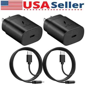 Original Samsung Galaxy S22 S23 25W Super Fast Wall Charger & USB-C Data Cable - Picture 1 of 21