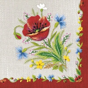 Paper Luncheon Decoupage Napkin Folklore Designed Decorative Flowers Lot 20 - Picture 1 of 6
