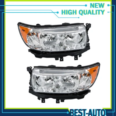 Headlights Housing Projector Pair Fit For 2006-2008 Subaru Forester Halogen Set - Image 1 of 4