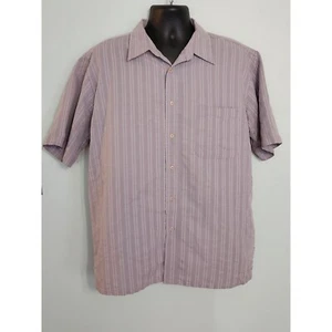 Eighty Eight Striped Button Up Short Sleeve Casual Shirt, Men's Large - Picture 1 of 3