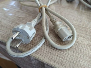 Stromkabel, Netzkabel, 3polig, schwarz, hellgrau, mittelgrau, neuwertig, gebr. - Bild 1 von 1