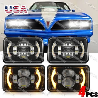 Faros LED de haz alto/bajo DRL 4x6" para Pontiac Firebird Trans AM 1977-1981 4x6" Foto 1 de 4